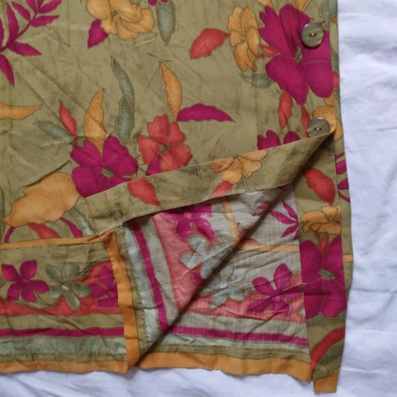 Vintage Tropical Floral Maxi Dress Sleeveless 100% Rayon Beach Cruise Womens 16 - Picture 5 of 13